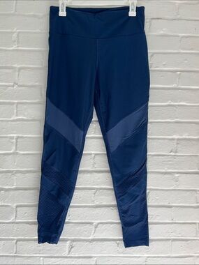 Marika Navy High-Waist Mesh Panel Leggings